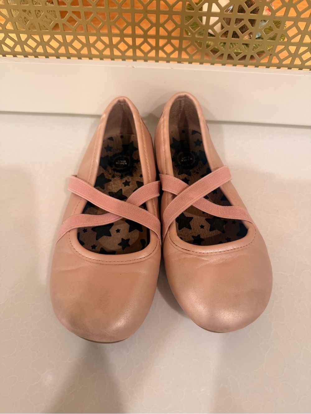 Livie & Luca Pink Leather Ballet Flats with Crisscross Straps! GUC! Size 12T - Picture 2 of 7